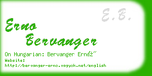 erno bervanger business card